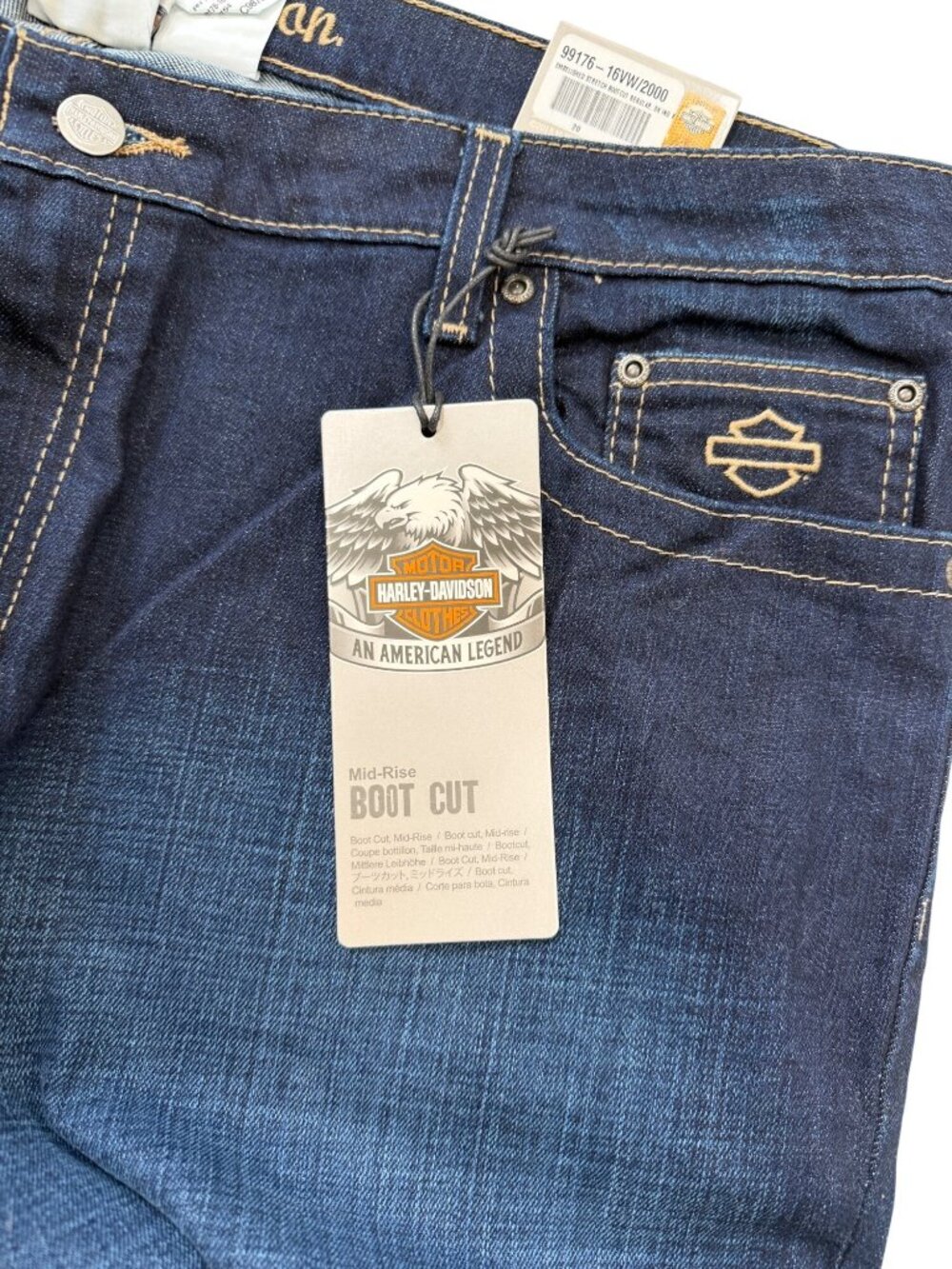 Harley-Davidson Womens Size 20W Jeans Mid-Rise Bootcut Dark Wash New With Tags - Picture 4 of 9